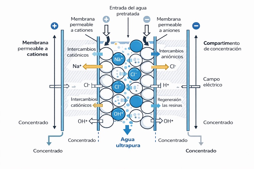 tratamiento de agua mediante EDI